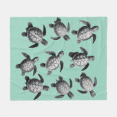 Zee Turtle Team Fleece Deken (Voorkant (Horizontaal))