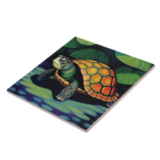 Zee Turtle Tegeltje (Zijkant)