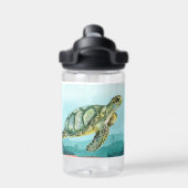 Zee Turtle Tortoise Aangepaste naam Waterfles (Achterkant)