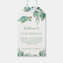 Zee Turtle Tropical Leaves Waterverf Wedding