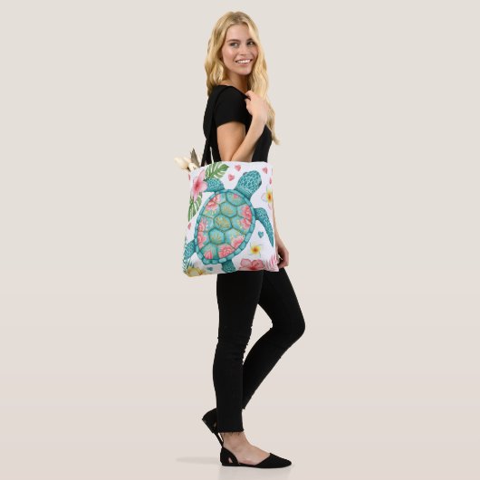 Zee Turtle Tropical Summer Tote Bag (Op model)