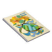  Zee Turtle Tropical Yellow Hibiscus Flowers Notitieboek (Rechterzijde)