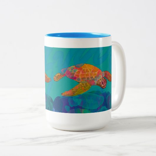 Zee Turtle Two Tone Mok (Voorkant rechts)