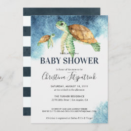 Zee Turtle | Uitnodiging tot Baby shower