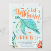 Zee Turtle verjaardagsfeestje Kaart (Voorkant)