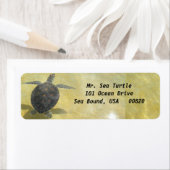 Zee Turtle Verzendlabels Etiket (Insitu)