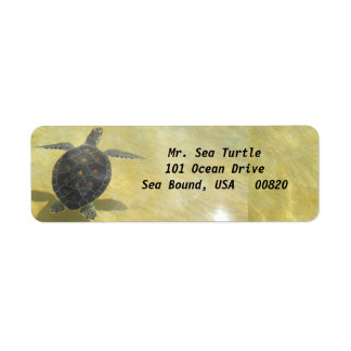 Zee Turtle Verzendlabels Etiket