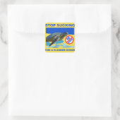 ZEE TURTLE VIERKANTE STICKER (Tas)