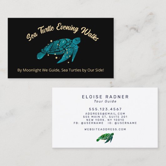 Zee Turtle Visitekaartje (Voorkant / Achterkant)