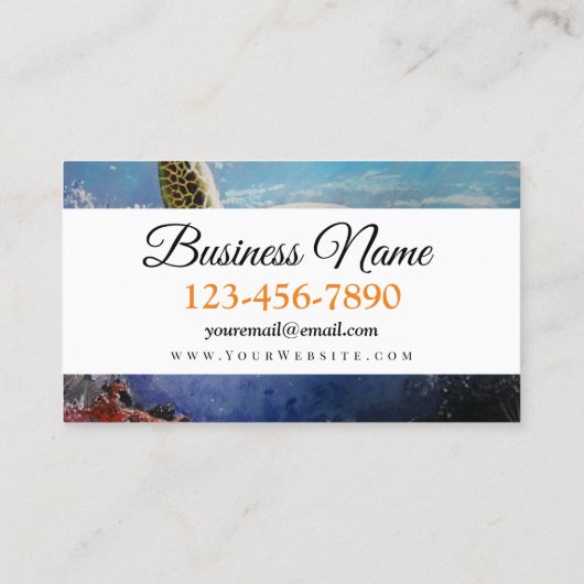 Zee Turtle Visitekaartje (Achterkant)