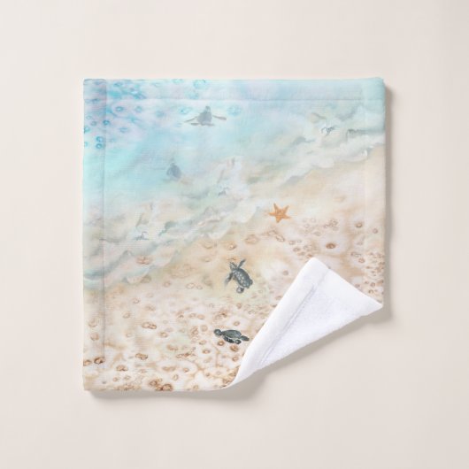 Zee Turtle Voyage Bad Handdoek (Wasdoekje)