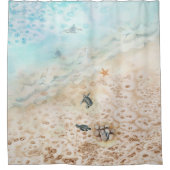 Zee Turtle Voyage Douchegordijn (Voorkant)