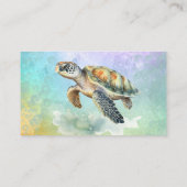 Zee Turtle Waterverf Bubbles Luier Raffle Visitekaartje (Achterkant)