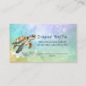 Zee Turtle Waterverf Bubbles Luier Raffle Visitekaartje (Voorkant)