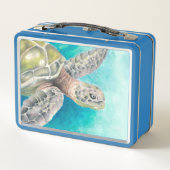 Zee Turtle Waterverf Green (Achterkant)