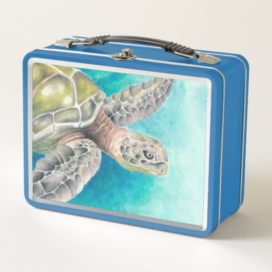 Zee Turtle Waterverf Green (Voorkant)