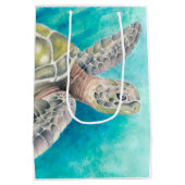 Zee Turtle Waterverf Green Medium Cadeauzakje (Achterkant)
