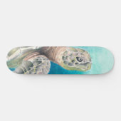 Zee Turtle Waterverf Green Persoonlijk Skateboard (Horizontaal)