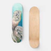 Zee Turtle Waterverf Green Persoonlijk Skateboard (Voorkant)