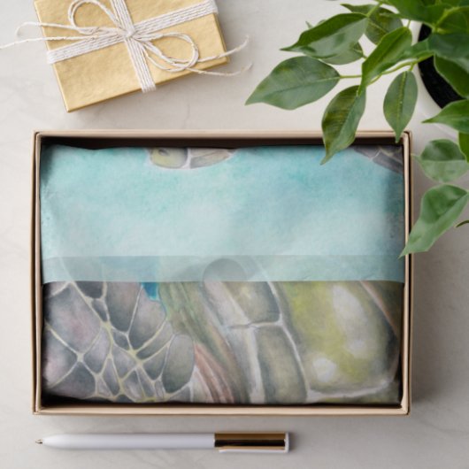 Zee Turtle Waterverf Green Tissuepapier