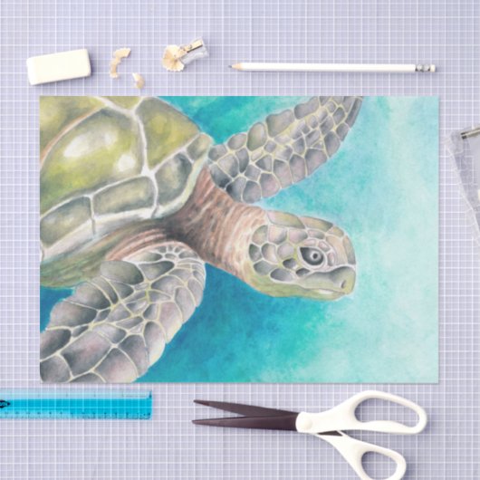 Zee Turtle Waterverf Green Tissuepapier (Craft)