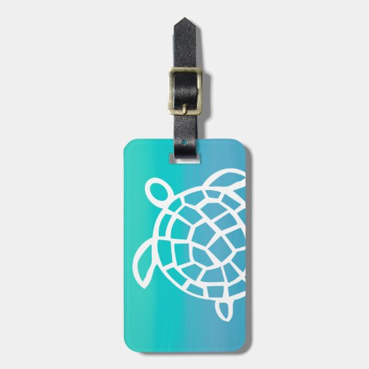 Zee Turtle Waterverf Ocean Bagagelabel (Voorkant verticaal)