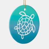 Zee Turtle Waterverf Ocean Keramisch Ornament (Rechts)