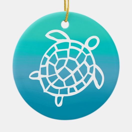 Zee Turtle Waterverf Ocean Keramisch Ornament (Voorkant)