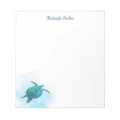 Zee Turtle Waterverf Ocean Personalized Notitieblok (Voorkant)