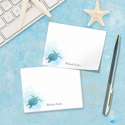 Zee Turtle Waterverf Ocean Personalized Post-it® Notes