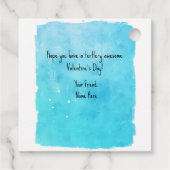 Zee Turtle Waterverf School Valentijnsdag Bedankjes Labels (Achterkant)