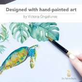 Zee Turtle Waterverf Tropische Greenery Vierkante Visitekaartje