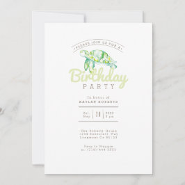 Zee Turtle Waterverf | Verjaardagsfeestje Kaart