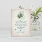 Zee Turtle Wedding Informatie Gast Informatiekaartje (Staand voorkant)