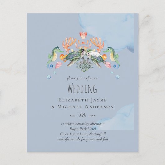 Zee Turtle Wedding met bride en bruin (Voorkant)