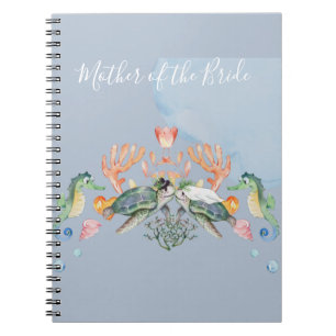 Zee Turtle Wedding met bride en bruin Notitieboek