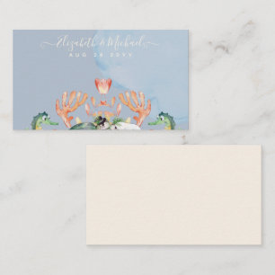 Zee Turtle Wedding met bride en bruin Visitekaartje