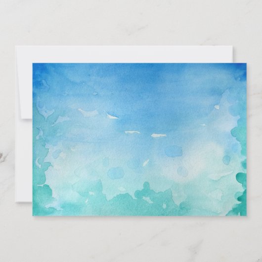 Zee Turtle Wedding RSVP-Kaarten | Blauw en groen Kaart (Achterkant)