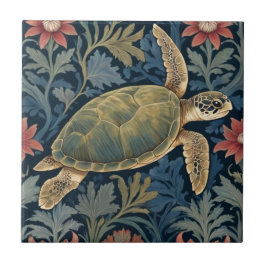 Zee Turtle William Morris stijl Hawaii Marine Life Tegeltje