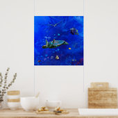 ZEE TURTLE WIND OP WATER POSTER (Keuken)