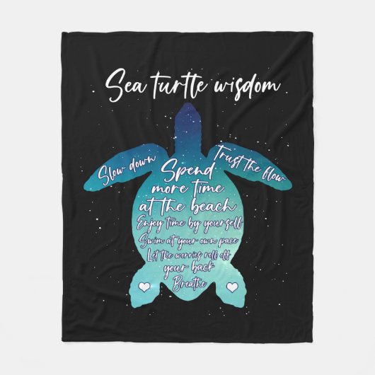 Zee Turtle Wisdom Zee Turtle Love Fleece Deken (Voorkant)