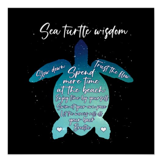 Zee Turtle Wisdom Zee Turtle Love Perfect Poster (Voorkant)