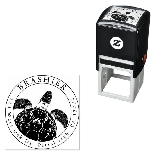 Zee Turtle Zelfinkt adresstempel Zelfinktende Stempel (In situ)