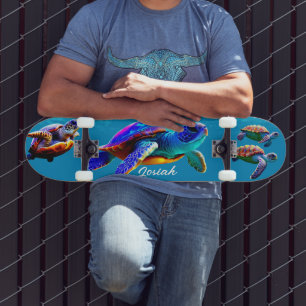 Zee Turtle Zwemmen Skateboard