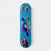 Zee Turtle Zwemmen Skateboard (Voorkant)