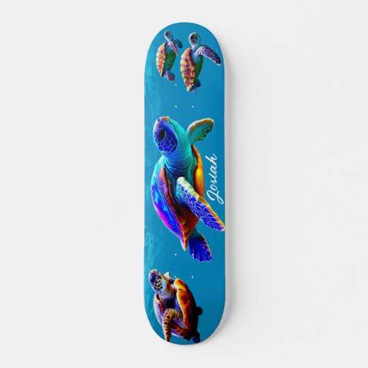 Zee Turtle Zwemmen Skateboard (Voorkant)