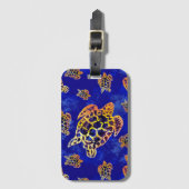 Zee Turtles batik African Art Bagagelabel (Voorkant (verticaal))