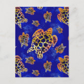 Zee Turtles batik African Art Briefkaart (Voorkant)
