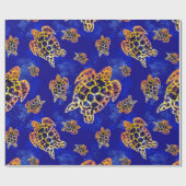 Zee Turtles batik African Art Cadeaupapier (Vlak)