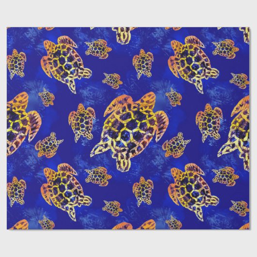 Zee Turtles batik African Art Cadeaupapier (Vlak)
